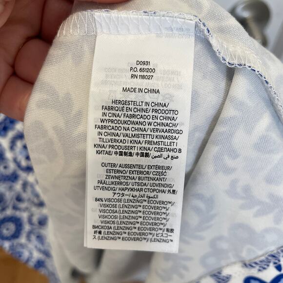 Boden Bridget Ponte Midi Dress Blue White Floral Print with Pockets NWT 16/18 - Picture 5 of 7